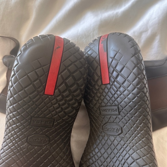 PRADA Y2K Linea Rossa combat boots 8.5 Brown - Picture 4 of 5